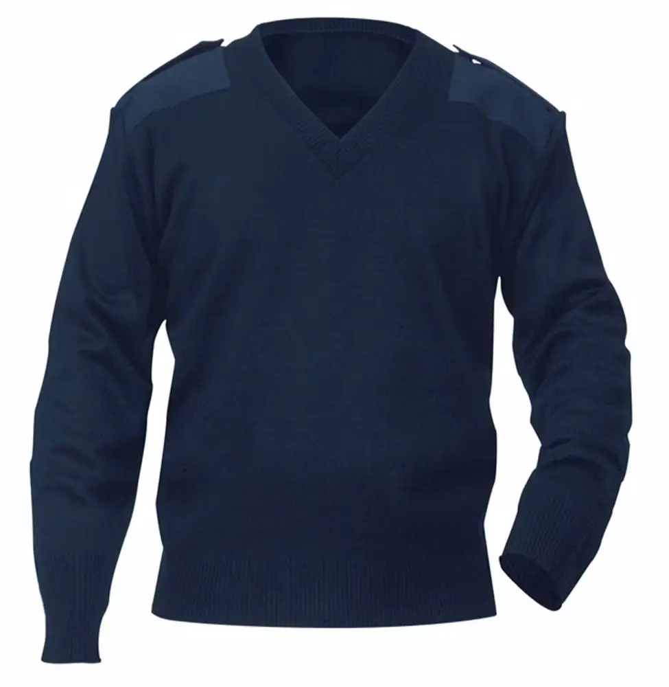 Crew V-Neck Jersey Sweater (Navy)