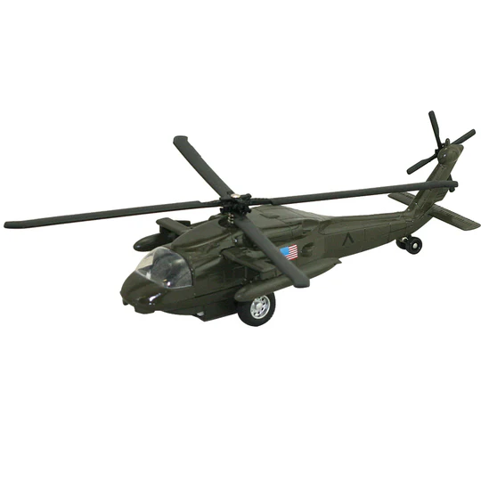 Diecast Pullback Black Hawk Helicopter