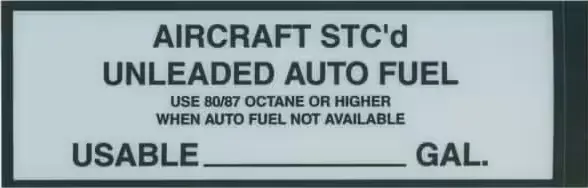 Unleaded Fuel Placard