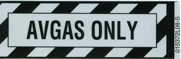 Avgas Only Placard