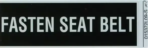 Seat Belt Placard