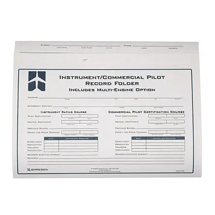Instrument/Commercial Student Pilot Record