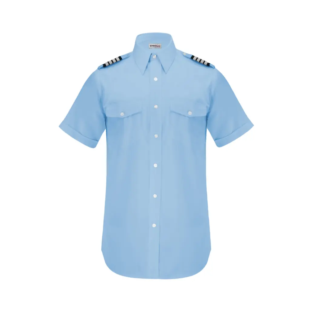 Professional Pilot Shirt, Men's, Short Sleeve, Blue