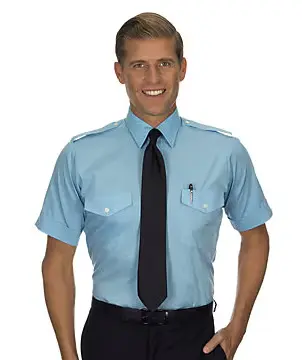 Aviator Shirt Men's Tall Short Sleeve (Blue) 