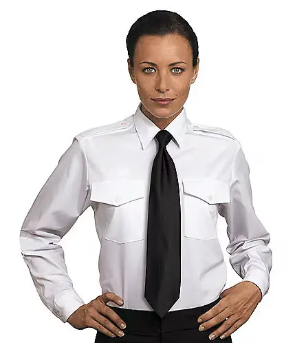 Aviator Shirt Women's Long Sleeve (White)