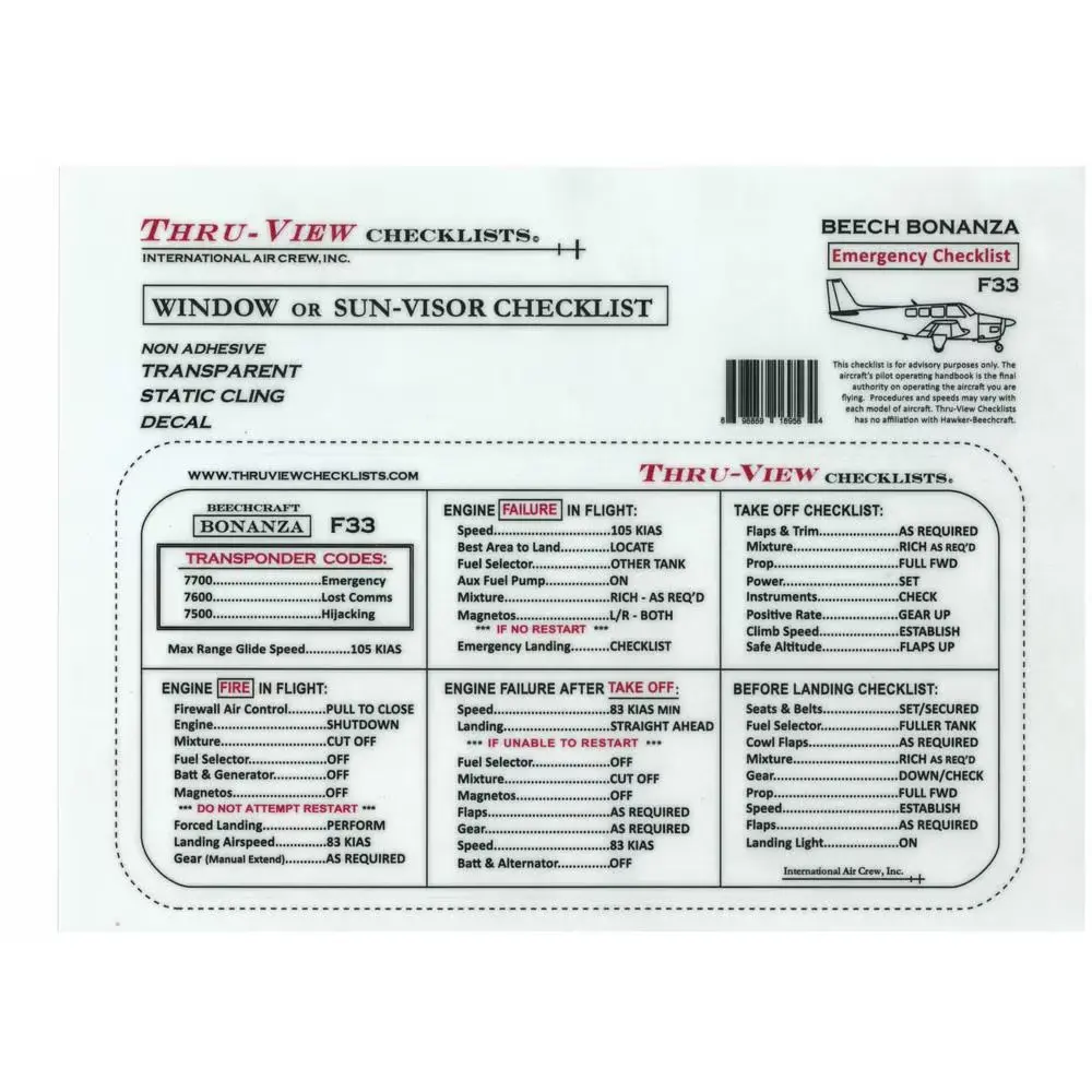 ThruView Emergency Checklist