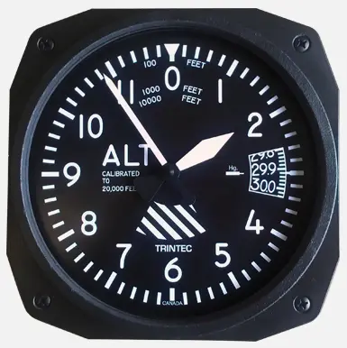 10" Altimeter Instrument Style Clock 