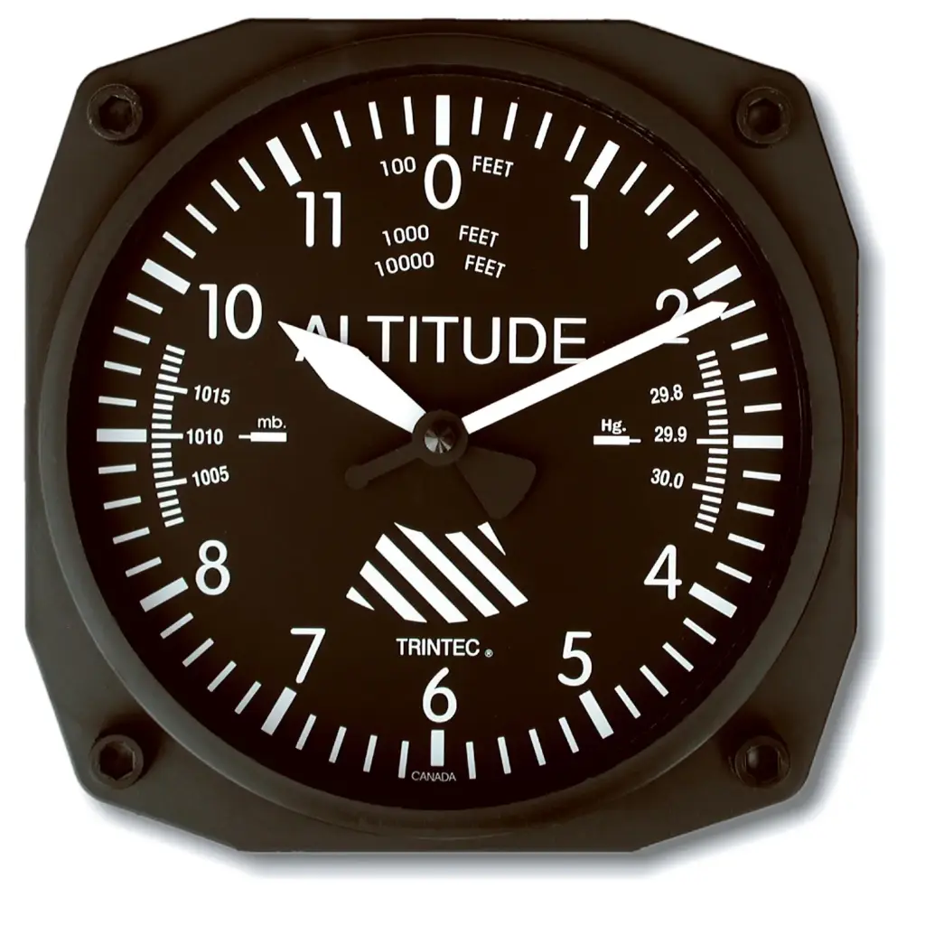 6" Altimeter Instrument Style Clock 