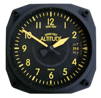 6" Vintage Altimeter Instrument Style Clock 