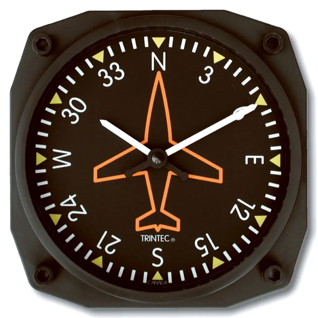 6" Directional Gyro Instrument Style Clock 