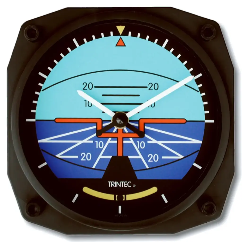 6" Artificial Horizon Instrument Style Clock 