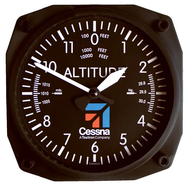 6" Cessna Altimeter Instrument Style Clock 