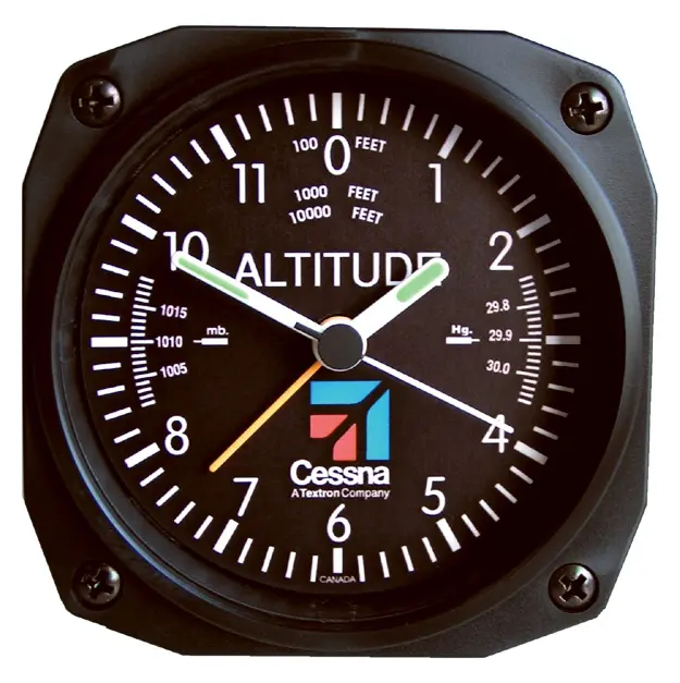 Cessna Altimeter Desk Model Alarm Clock 