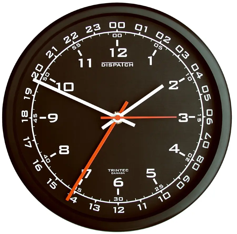 10" DISPATCH Dual Time Clock (Black)