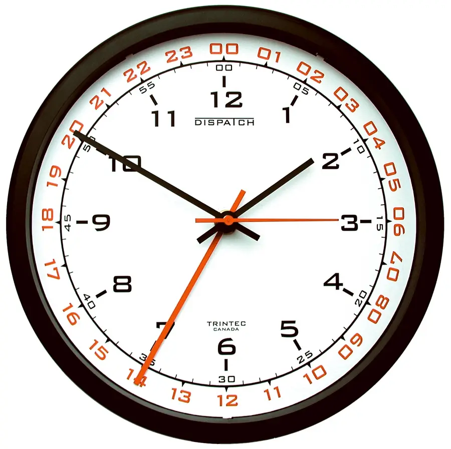10" DISPATCH Dual Time Clock (White)