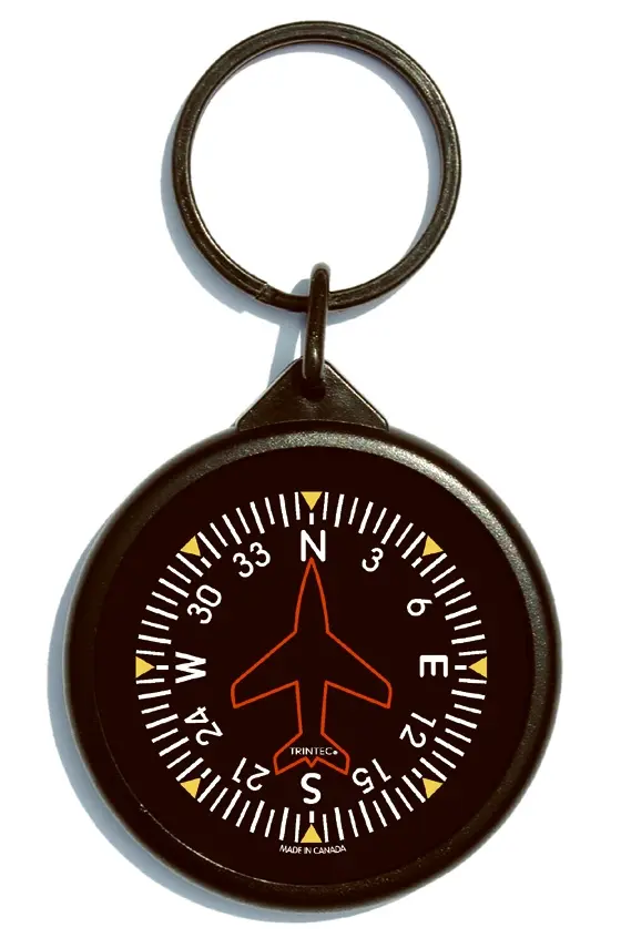 2" Classic Directional Gyro Round Keychain 