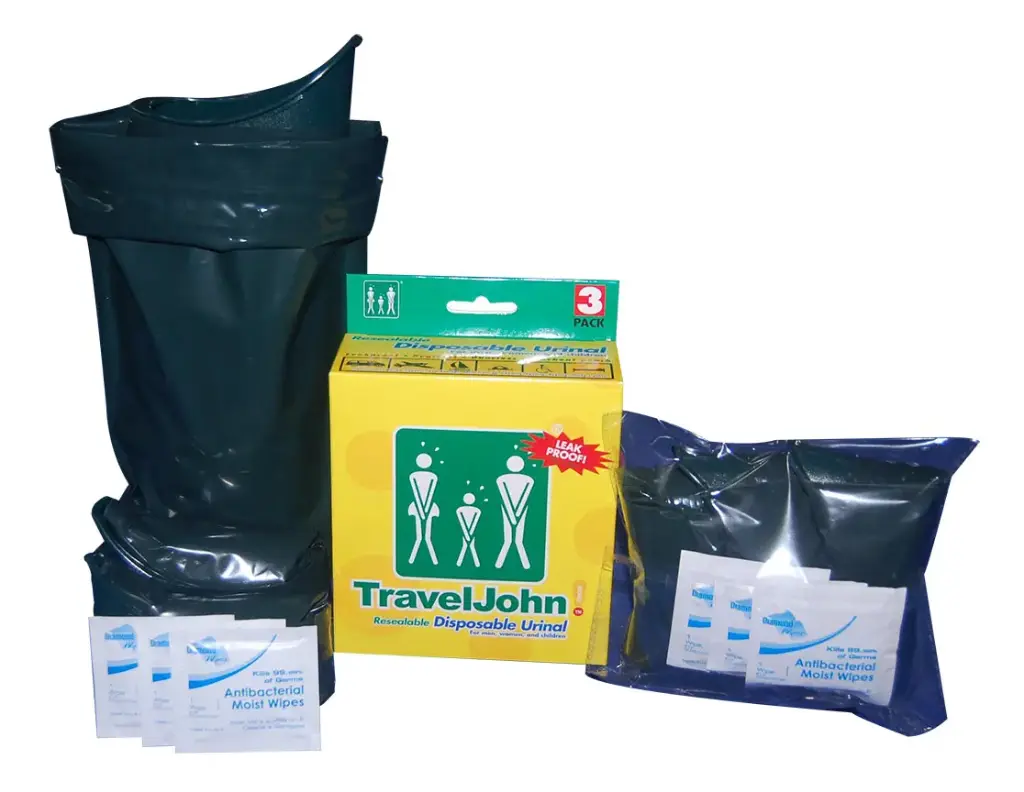 Resealable Industrial Strength Green Travel John Urinal (3-pack)