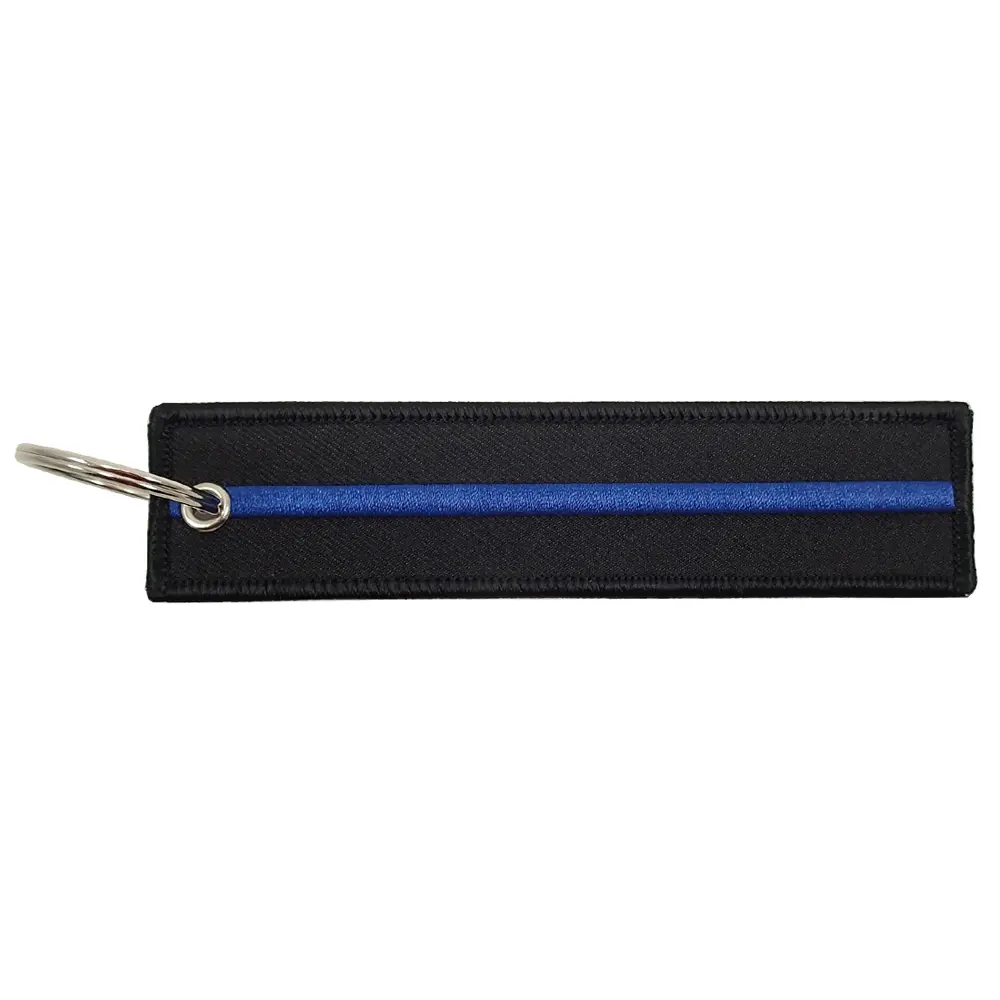 Thin Blue Line Police Keychain