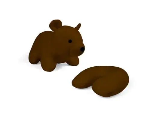 [NKKR019-BRN] Brown Bear Travel Pillow 