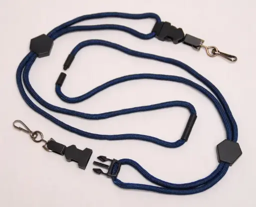 [WAPX800-NH] Navy ID Lanyard with Breakaway (Hook Clip)