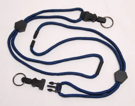 [WAPX800-NR] Navy ID Lanyard with Breakaway (Key Ring)
