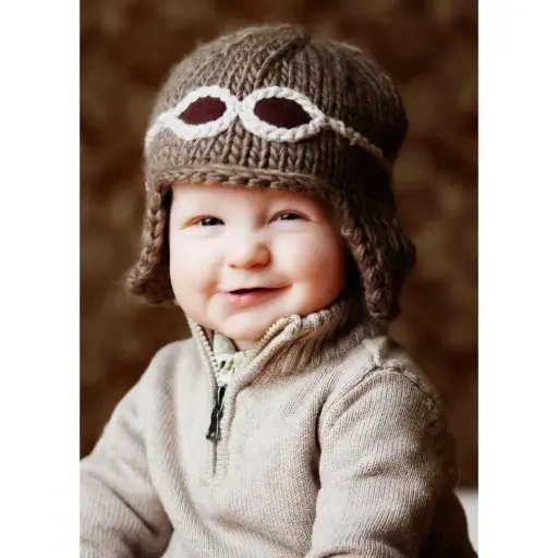 [WTBH100] Baby Aviator Knit Hat 