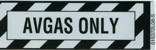 [AAPX808] Avgas Only Placard