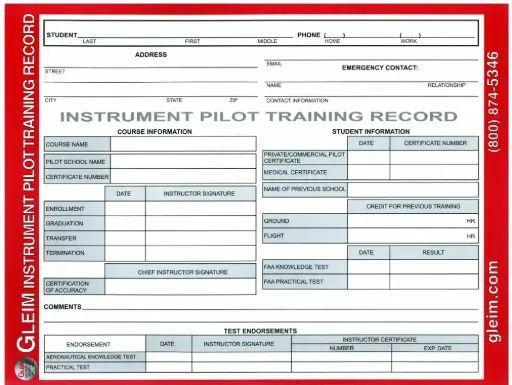 [GLM-352] Instrument Pilot Training Record