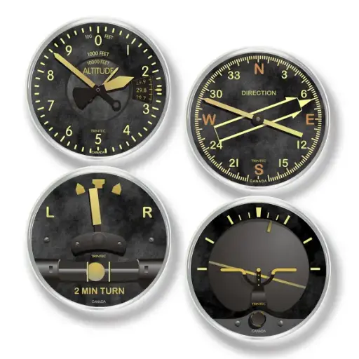 [NTRN-9010V] Vintage Round Acrylic Coaster Set (4-piece) 