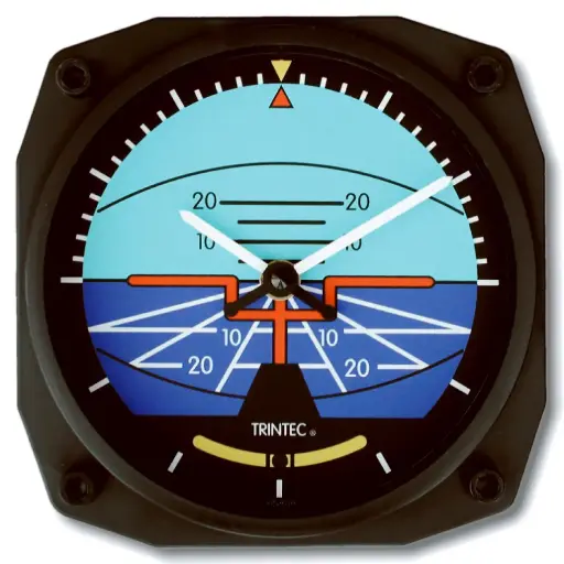 [NTRN-9063] 6" Artificial Horizon Instrument Style Clock 