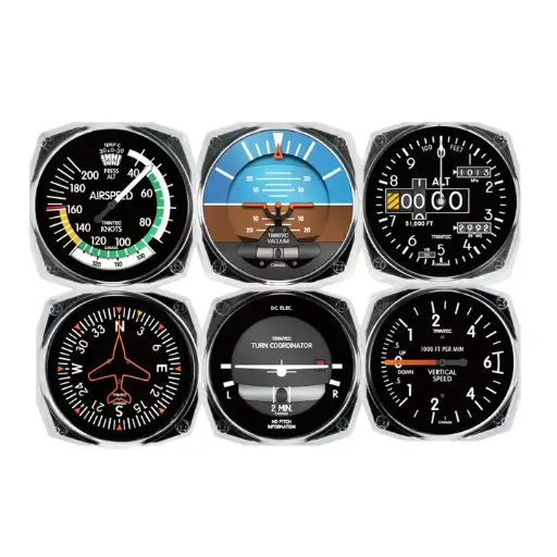 [NTRN-9085AC] Acrylic Instrument Coaster Set - Modern (6-piece)