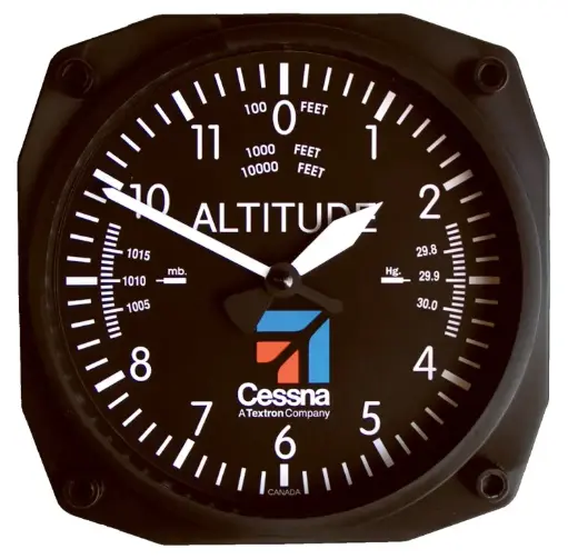 [NTRN-CES-9060] 6" Cessna Altimeter Instrument Style Clock 